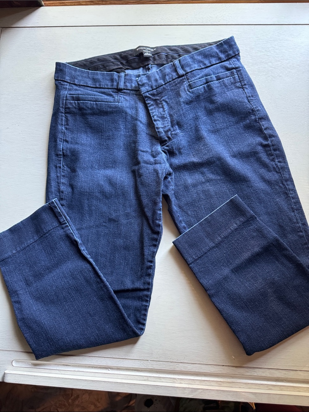 Banana Republic Factory Navy Cropped Slim Straight Jeans